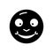 Black solid icon for Glad, cheery and complacent