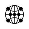 Black solid icon for Global, Communication and networking