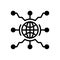 Black solid icon for Global Networking, communication and tech