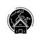 Black solid icon for Global real estate, construction and residential