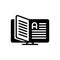 Black solid icon for Glossary, vocabulary and dictionary