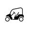 Black solid icon for Golf Cart, opened and electric