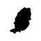 Black solid icon for Grenada, america and atlas