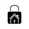 Black solid icon for Guard, secure and home