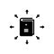 Black solid icon for Guideline, instruction and direction