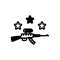 Black solid icon for Gun, musket and pea