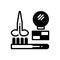 Black solid icon for Hairdresser, tools and accessories