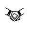 Black solid icon for Handshake, deal and pledge