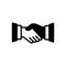 Black solid icon for Handshake, partnership and collaboration