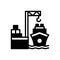 Black solid icon for Harbor, port and dockyard