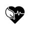 Black solid icon for Health, well being and healthcare