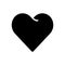 Black solid icon for Heart, affection and impulse