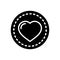 Black solid icon for Heart, feeling and love