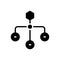 Black solid icon for Hierarchical Structure, sitemap and layout