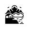 Black solid icon for Highland, alpine and mountain