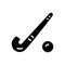 Black solid icon for Hockey, ball and game