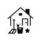 Black solid icon for Home Deep, Cleaning and bucket