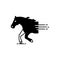 Black solid icon for Horse Races, ride and rider