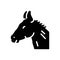 Black solid icon for Horse, steed and equine