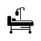 Black solid icon for Hospital Bed, hospital ward and ward