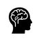 Black solid icon for Hypothalamus, endocrine and brain