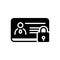 Black solid icon for Identity protection, privacy and secure