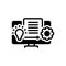Black solid icon for Implement, equipment and cogwheel
