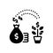 Black solid icon for Income, fund and profit