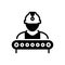 Black solid icon for Industry Worker, construction and supervisor