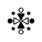 Black solid icon for Ingathering, gathered and conjunct