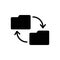 Black solid icon for Integrating, install and folder