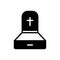 Black solid icon for Inter, craveyard and tombstone