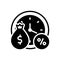 Black solid icon for Interest, finance and banking