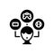 Black solid icon for Interest, hobby and like