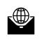 Black solid icon for International, Business and globalization