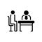 Black solid icon for Interview, rondeau and questioning