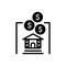 Black solid icon for Investment, finances and mortgage