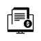 Black solid icon for Invoicing, receipt and document