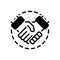 Black solid icon for Involvement, deal and agreement