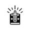 Black solid icon for Jehovah, mormon and book