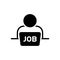 Black solid icon for Job, occupation and profession