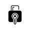 Black solid icon for Keylock, protection and security