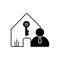 Black solid icon for Landlord, insurance and accommodation