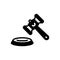 Black solid icon for Lawsuit, legal action and proceedings