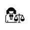 Black solid icon for Lawyer, jurist and justiciary