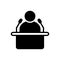 Black solid icon for Lecture, leader and politician