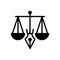 Black solid icon for Legitimacy, legality and justice