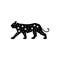 Black solid icon for Leopard, carnivorous and cheetah