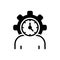 Black solid icon for Lifespan, clock and life