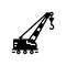 Black solid icon for Lifting crane, vehicle and construction